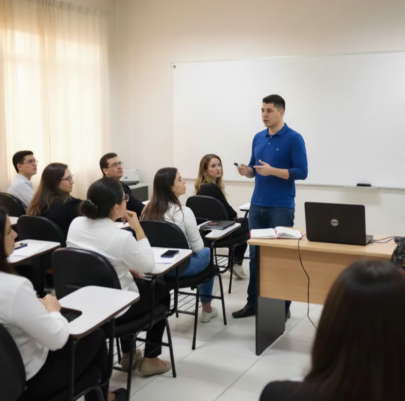 Aula em sala do Seminário Bíblico Batista